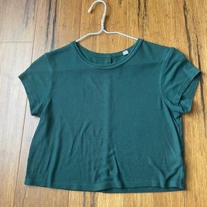 Pacsun cropped forest green shirt